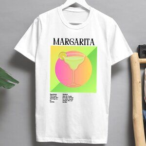 Margarita Cocktail Recipe T-Shirt Vintage Tequila Cocktail Graphic Unisex Shirt